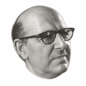 Pencil head portrait of David Goitein