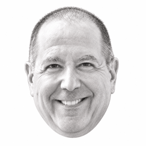 Pencil head portrait of David M. Schizer