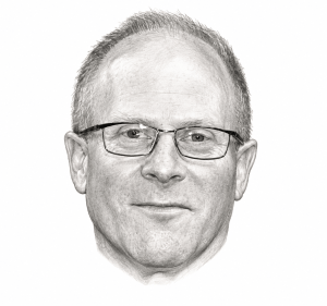 Head-only graphite portrait of David Schoen