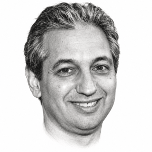 AI-assisted pencil portrait of David Shore