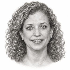 AI-generated pencil portrait of Debbie Wasserman Schultz