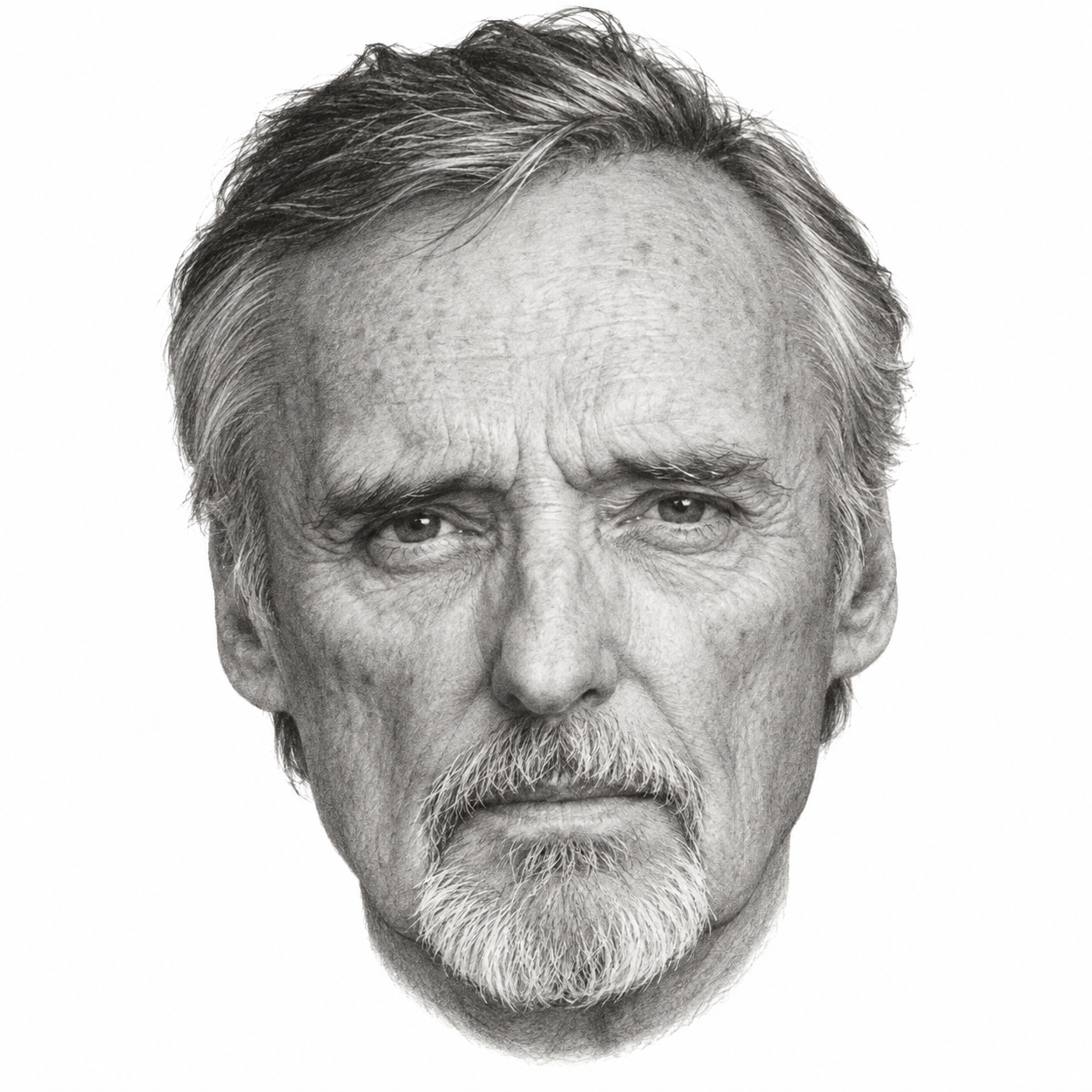 AI-generated pencil portrait of Dennis Hopper
