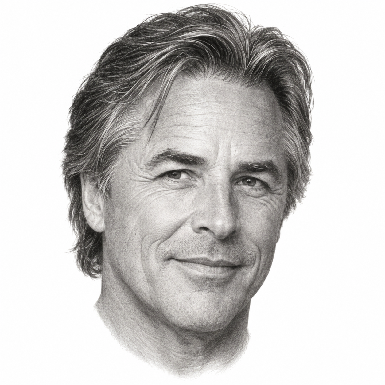 AI-generated pencil portrait of Don Johnson