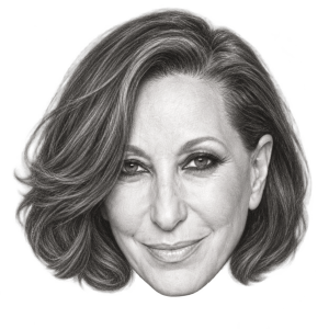 Head-only graphite portrait of Donna Karan