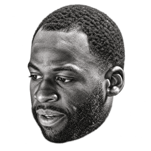 Pencil head portrait of Draymond Green