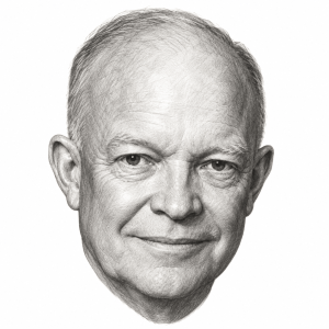 AI-generated pencil portrait of Dwight D. Eisenhower