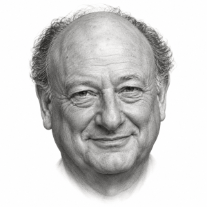 AI-generated pencil portrait of Ed Koch