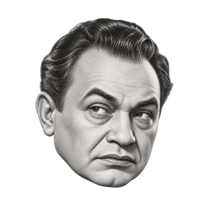 Pencil head portrait of Edward G. Robinson