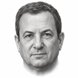 AI-generated pencil portrait of Ehud Barak