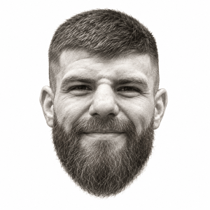 Pencil portrait illustration of Eli Aronov