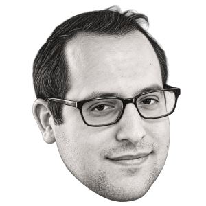 Head-only graphite portrait of Eli Lebowicz