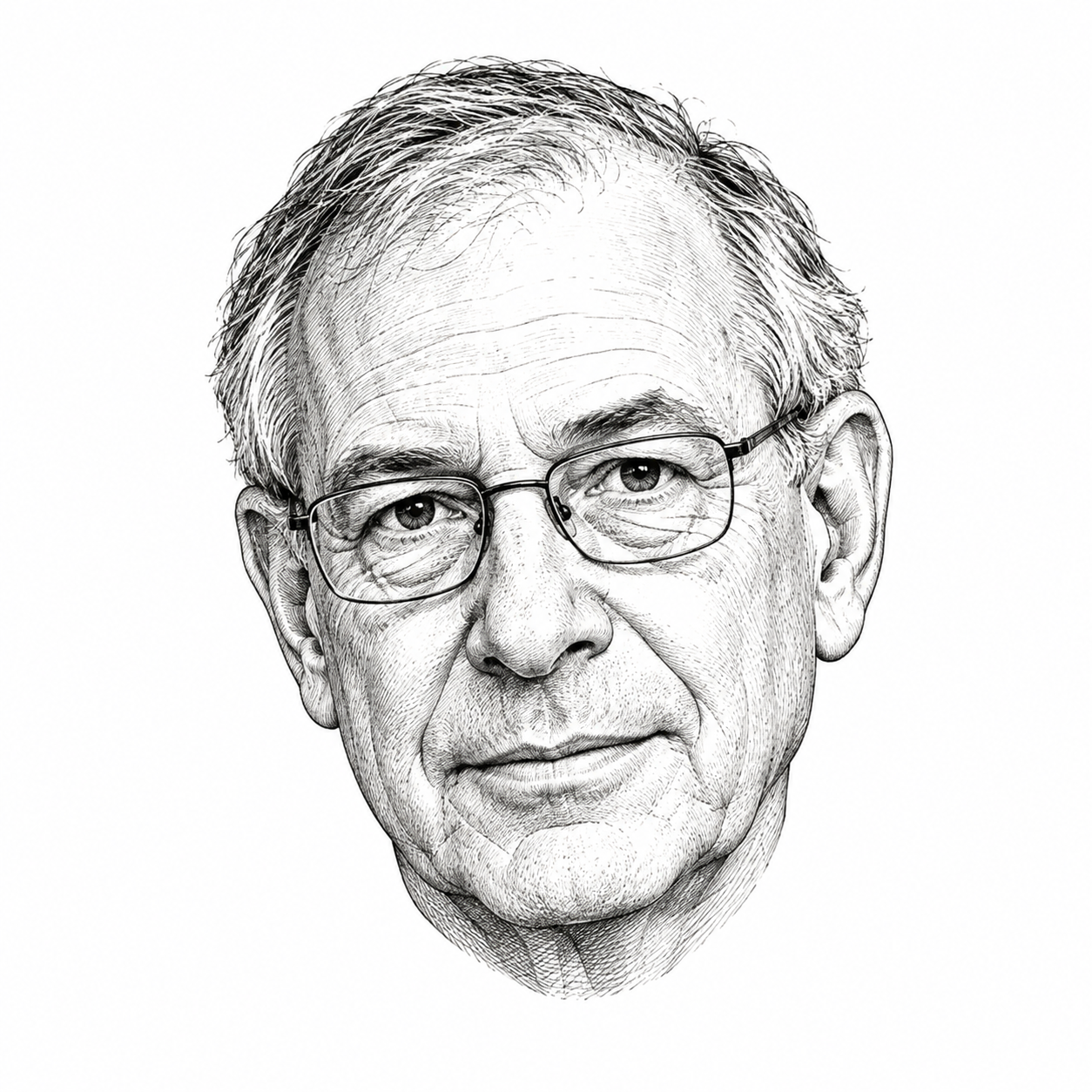 AI-generated head-only illustration of Elliot Jager