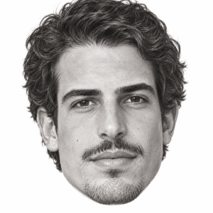 AI-assisted pencil head portrait of Enzo Celulari