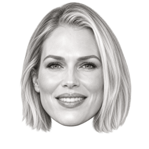 Head-only graphite portrait of Erin Foster