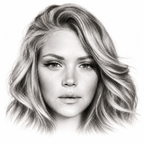 AI-assisted pencil portrait of Esti Ginzburg