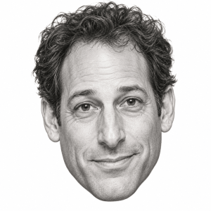 AI-generated head-only graphite portrait of Elon Gold