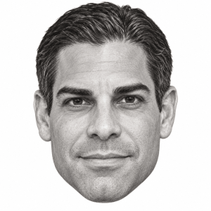 AI-generated head-only graphite portrait of Francis Suarez
