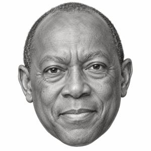 AI-generated head-only graphite portrait of Sylvester Turner
