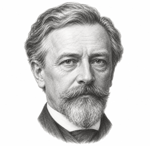 AI-assisted graphite portrait of botanist Otto Warburg