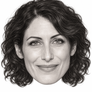 AI-generated head-only graphite portrait of Lisa Edelstein