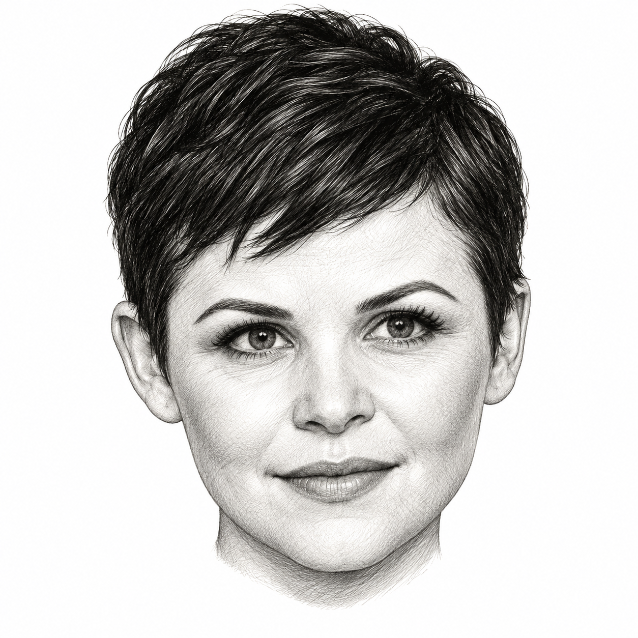 AI-generated head-only illustration of Ginnifer Goodwin