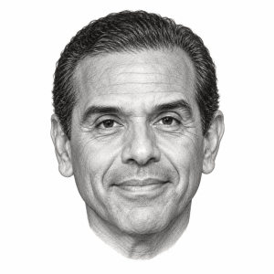 AI-assisted graphite portrait of Antonio Villaraigosa
