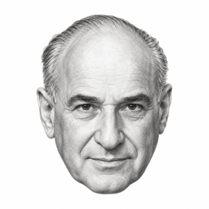 AI-assisted graphite portrait of Samuel Goldwyn