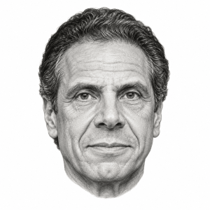 AI-assisted graphite portrait of Andrew Cuomo