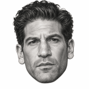 AI-generated head-only graphite portrait of Jon Bernthal