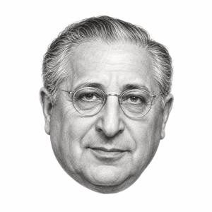 AI-assisted graphite portrait of Louis B. Mayer