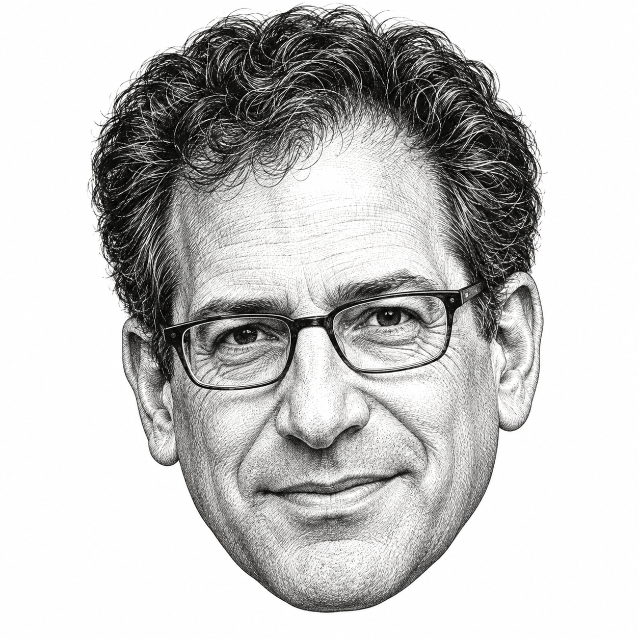 AI-generated head-only illustration of Daniel Gordis