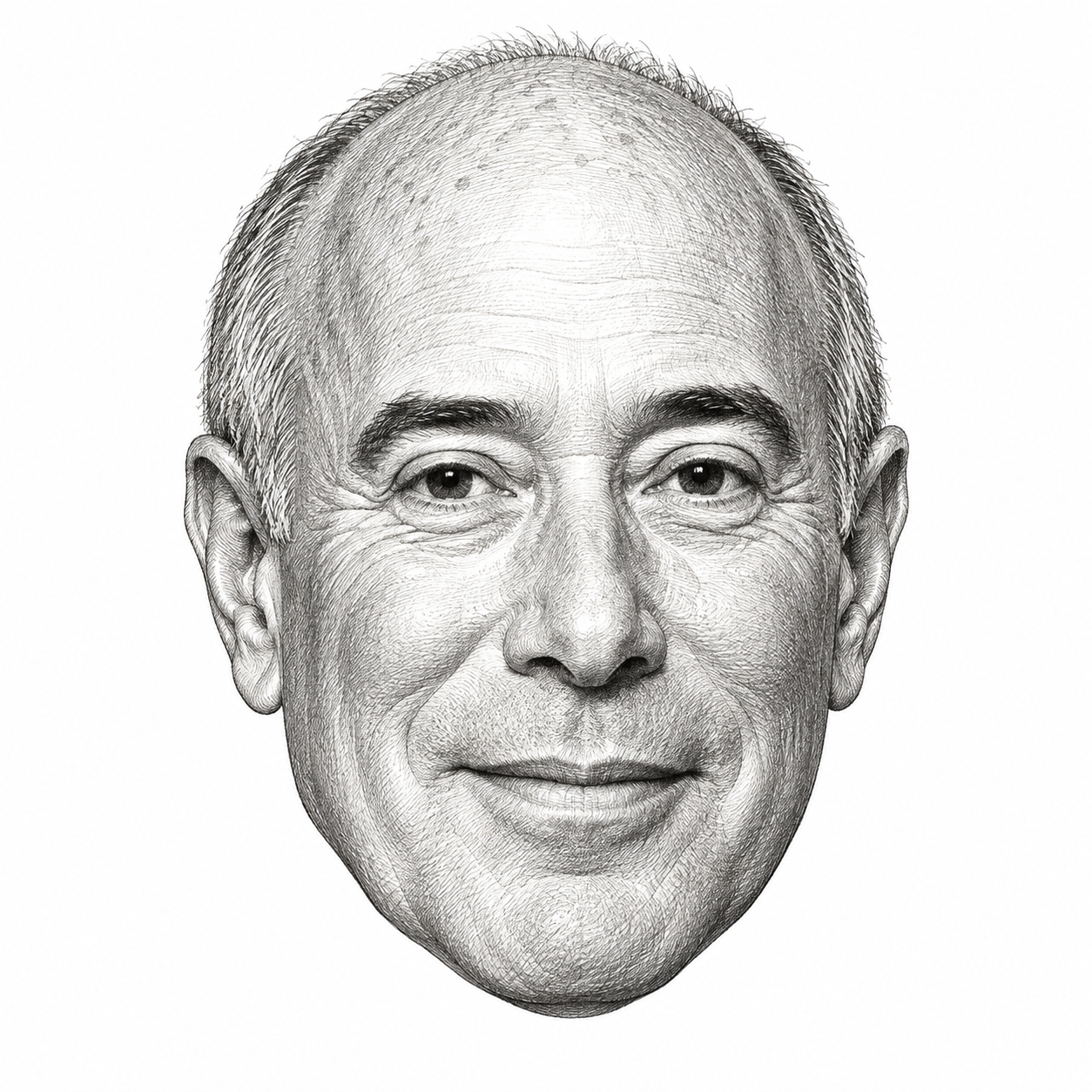 AI-generated head-only illustration of David Geffen