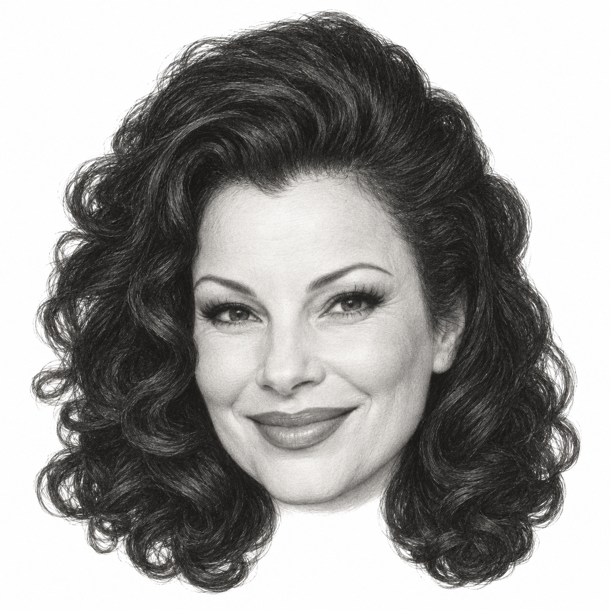 Graphite head portrait of Fran Drescher