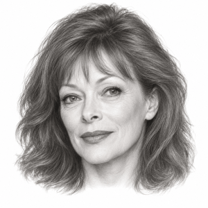 Pencil illustration of Frances Fisher