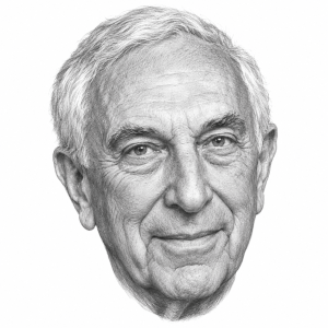 AI-generated pencil portrait of Frank Lautenberg