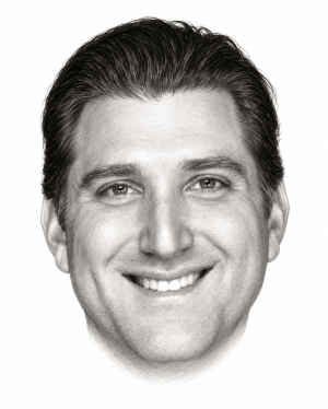 Head-only graphite portrait of Gabriel Groisman