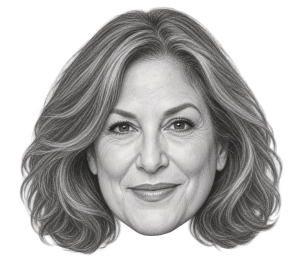 Pencil head portrait of Gail Berman