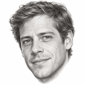 AI-generated pencil portrait of Gastón Dalmau