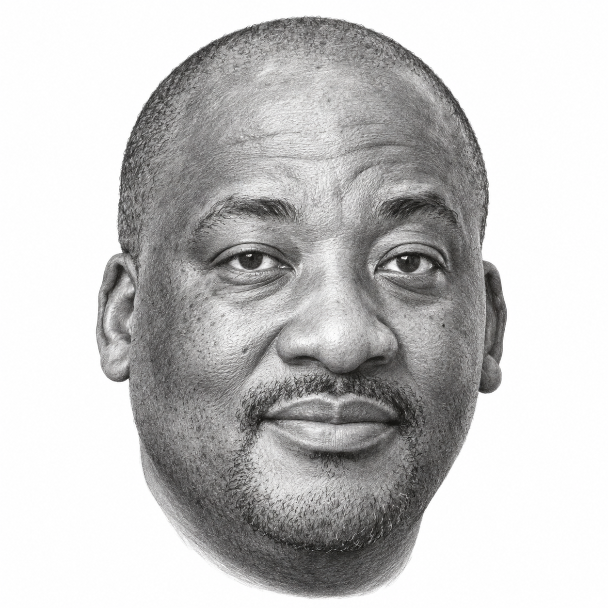 AI-generated pencil portrait of Gayton McKenzie