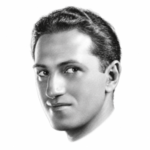 AI-assisted pencil portrait of George Gershwin