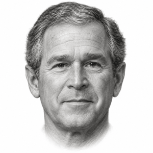 AI-generated pencil portrait of George W. Bush