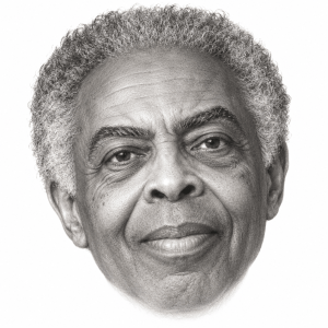 AI-generated pencil portrait of Gilberto Gil