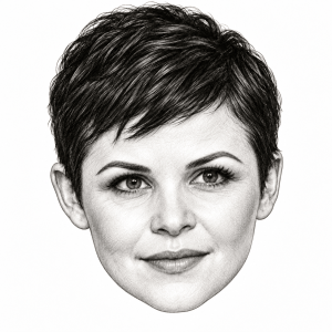 AI-assisted pencil portrait of Ginnifer Goodwin