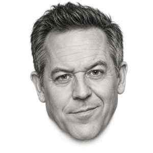 AI-assisted pencil head portrait of Greg Gutfeld