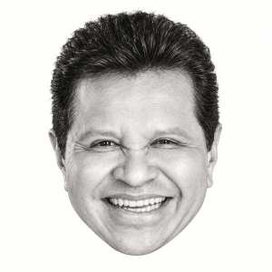 AI-assisted head-only pencil portrait of Guillermo Maldonado