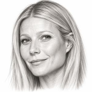 AI-generated pencil portrait of Gwyneth Paltrow