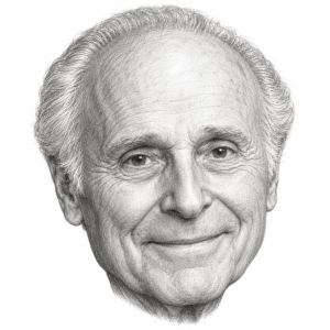 AI-generated pencil portrait of Herb Kohl