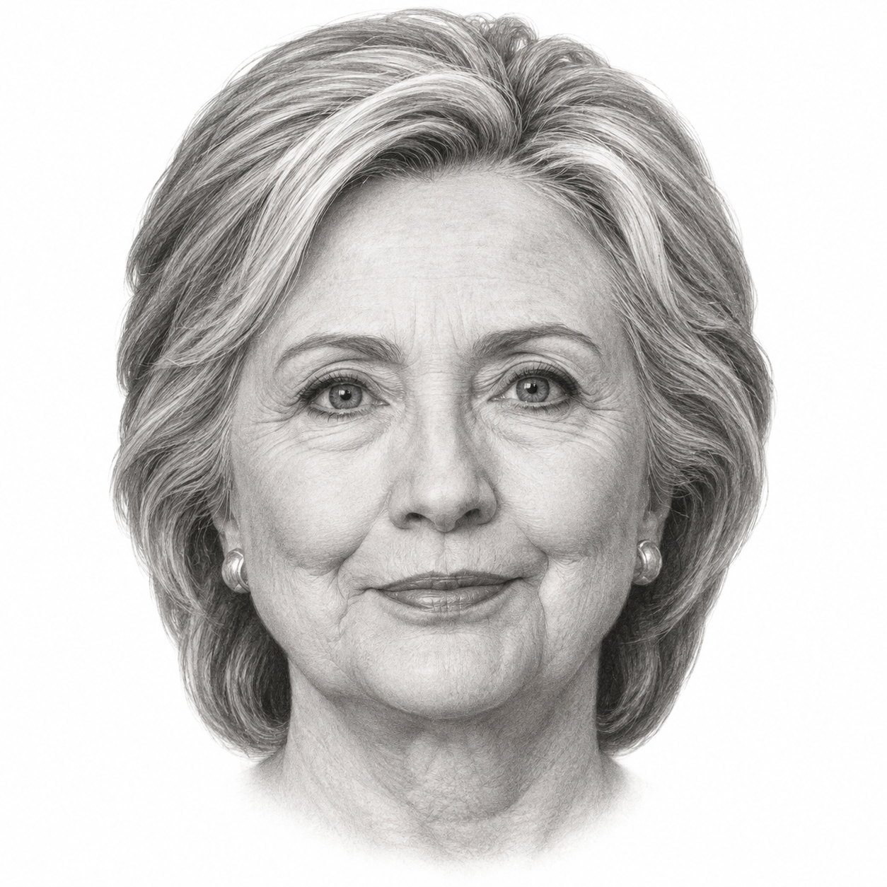 Pencil portrait of Hillary Clinton