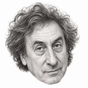 AI-assisted pencil portrait of Howard Jacobson