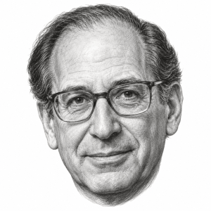 AI-generated pencil portrait of Howard Metzenbaum